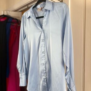 H&M Light Blue Satin Blouse